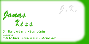 jonas kiss business card