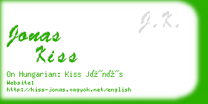 jonas kiss business card